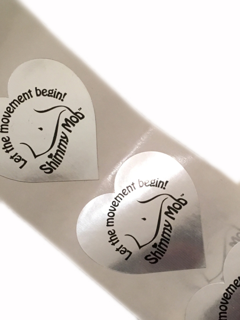 image of the Shimmy Mob heart stickers